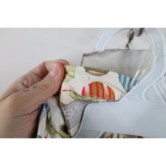 Vintage 90s Esprit Womens Medium Polka Dot Looped Collar Button Shirt Rayon - Picture 8 of 15